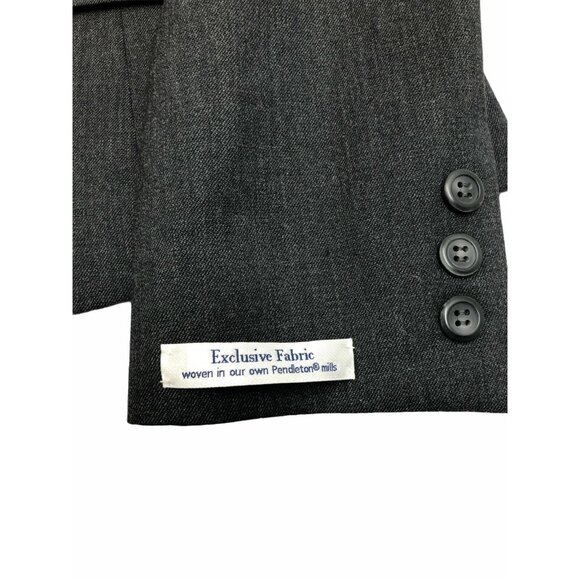 Pendleton Blazer Womens 12P Petite Gray Virgin Wool New Suit Jacket Lined Pocket - Picture 9 of 11